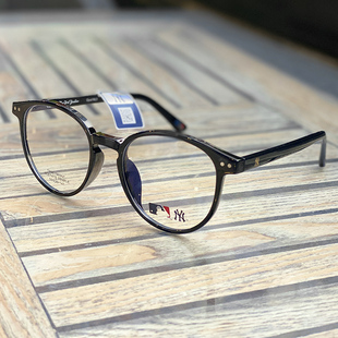 MLB茶色复古圆框眼镜女2021新款 男潮变色防蓝光纽约洋基队NY8002
