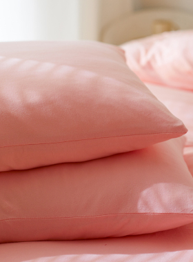 A类纯棉针织棉纯色全棉天竺棉枕套超柔亲肤单人枕芯简约现代一对