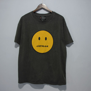 潮牌笑脸纯棉圆领T恤宽松情侣款 百搭短袖 短袖 时尚 T恤 夏季 外贸男士