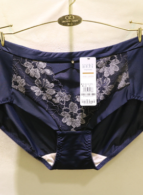 窈窕身姿YK9338刺绣蕾丝花奢华牛奶丝束边包臀中高腰三角女士内裤