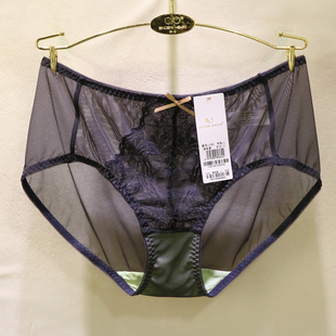 诱惑密码1391性感网纱透明诱惑镂空包臀不跑不夹中腰蕾丝女士内裤