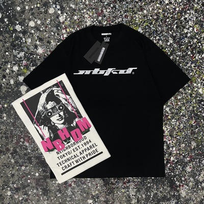 NEIGHBORHOOD 美系潮牌动漫人物立体字母印花图案情侣休闲短袖T恤