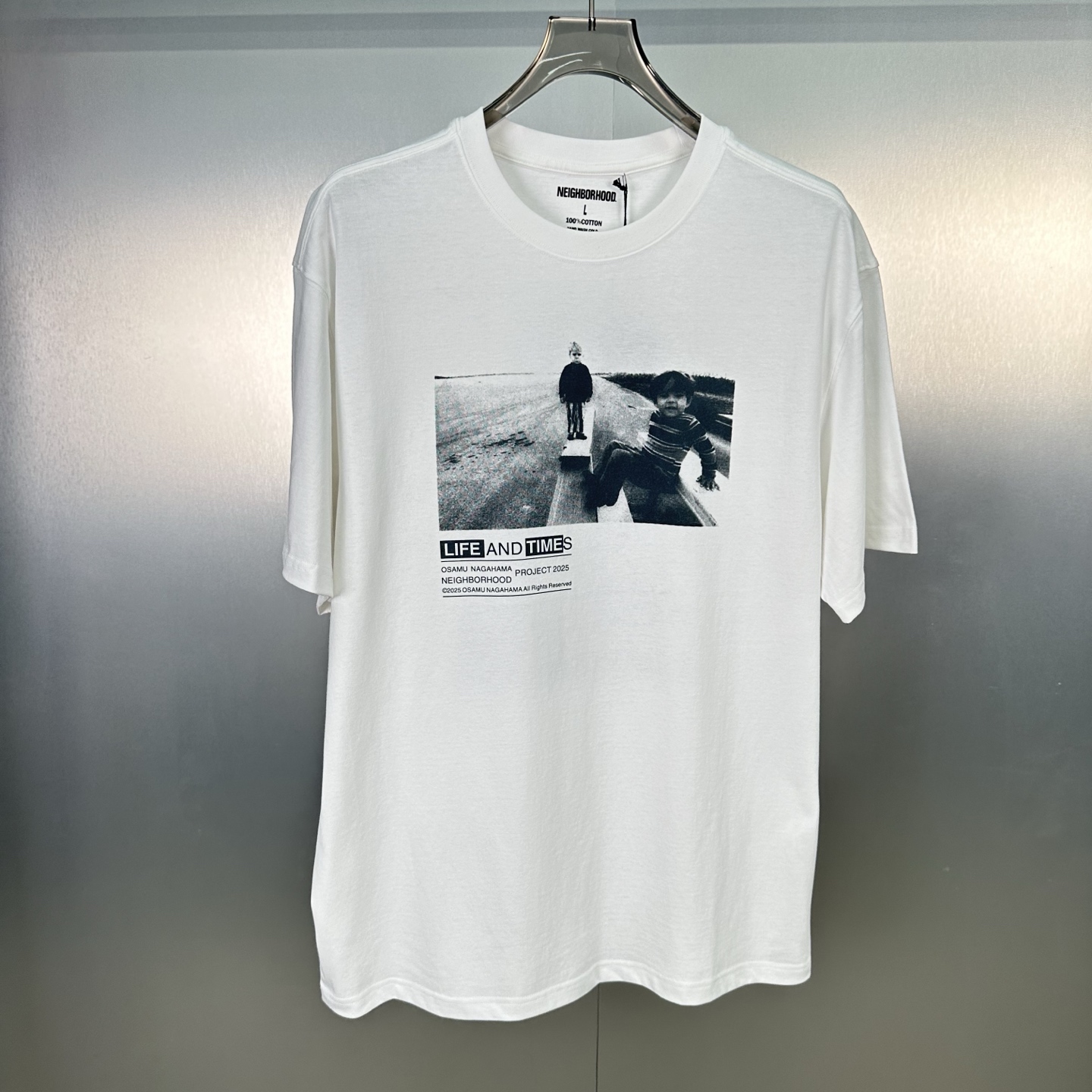 NEIGHBORHOOD美系潮牌复古风户外玩耍小孩人物印花休闲短袖T恤