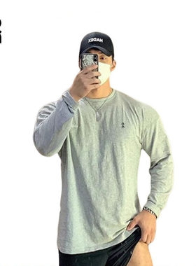 ON  EWLL健身长袖秋季兄弟篮球潮牌ins运动圆领纯色宽松打底t恤潮