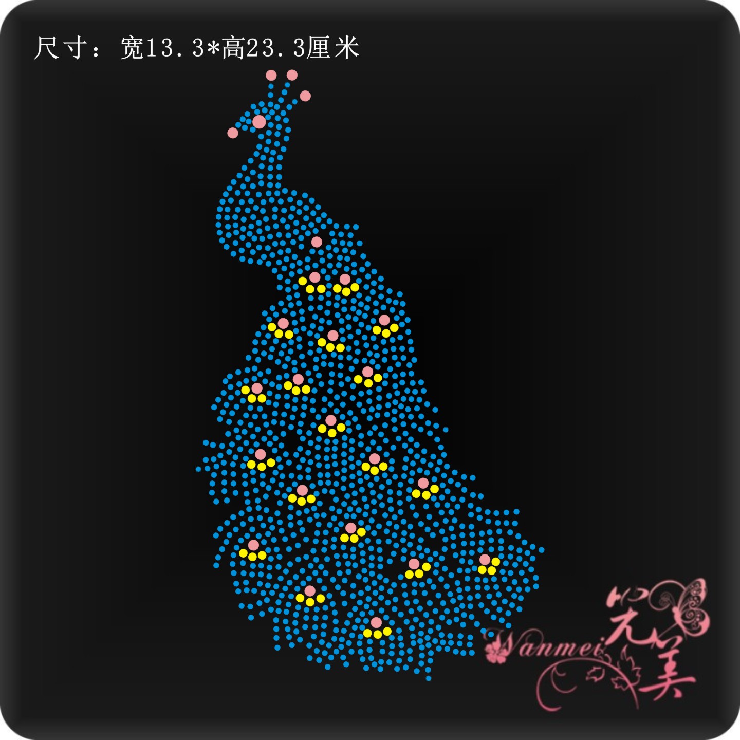 孔雀烫钻图案贴水钻烫画烫图贴子图片