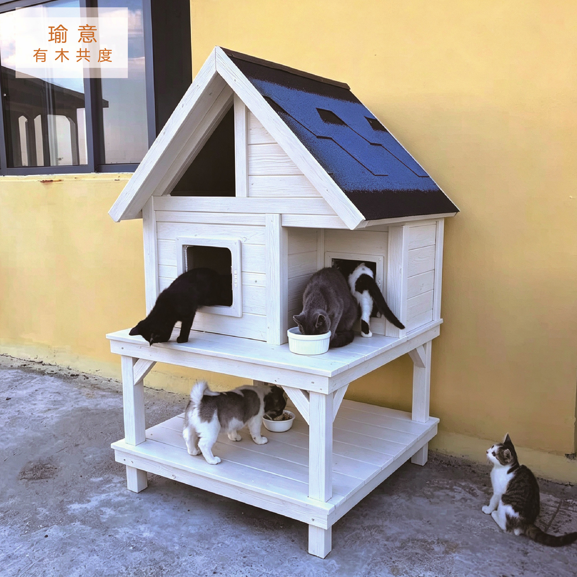 流浪猫户外窝猫窝四季通用冬季保暖猫屋别墅室外防雨狗窝猫咪房子