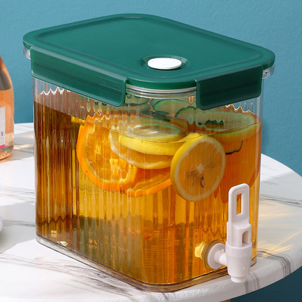 冰箱冷水壶带水龙头饮料桶果茶凉水壶大容量密封食品级塑料果汁桶