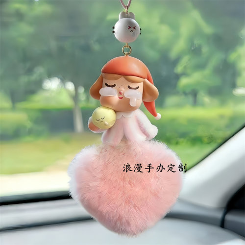 正版carbaby哭娃出走的月亮系列泡泡玛特汽车后视镜车载挂件挂饰