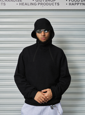 ComicTree C.t 2025冬季新款双拉链内搭男士打底毛线衣帽衫情侣