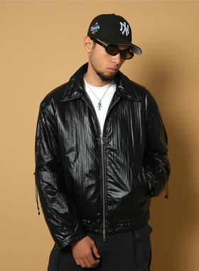 ComicTree C.t 2024秋冬季翻领亮面夹克棉服男士外套工装美式新款