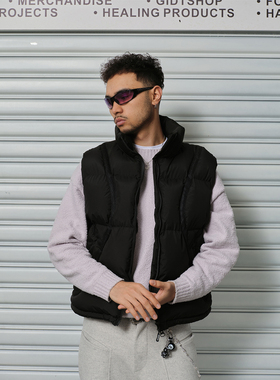 ComicTree C.t 2025新款冬季织带立领棉马甲男士外穿坎肩背心户外