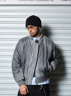 ComicTree C.t 2025冬季喷色水洗做旧ma-1飞行夹克棉服外套棉袄潮