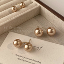 施家香槟色珍珠耳钉女2025年新款 耳环s925银针轻奢气质耳饰品 爆款
