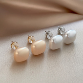 精致高级感方形珍珠耳钉女2026新款 耳环轻奢百搭耳饰925银针 爆款