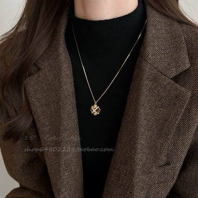 虎眼石款微镶锆石珍珠醒狮