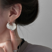 欧美冷淡风复古螺旋纹理耳环女小众设计夸张耳圈时尚 质感耳饰 个性