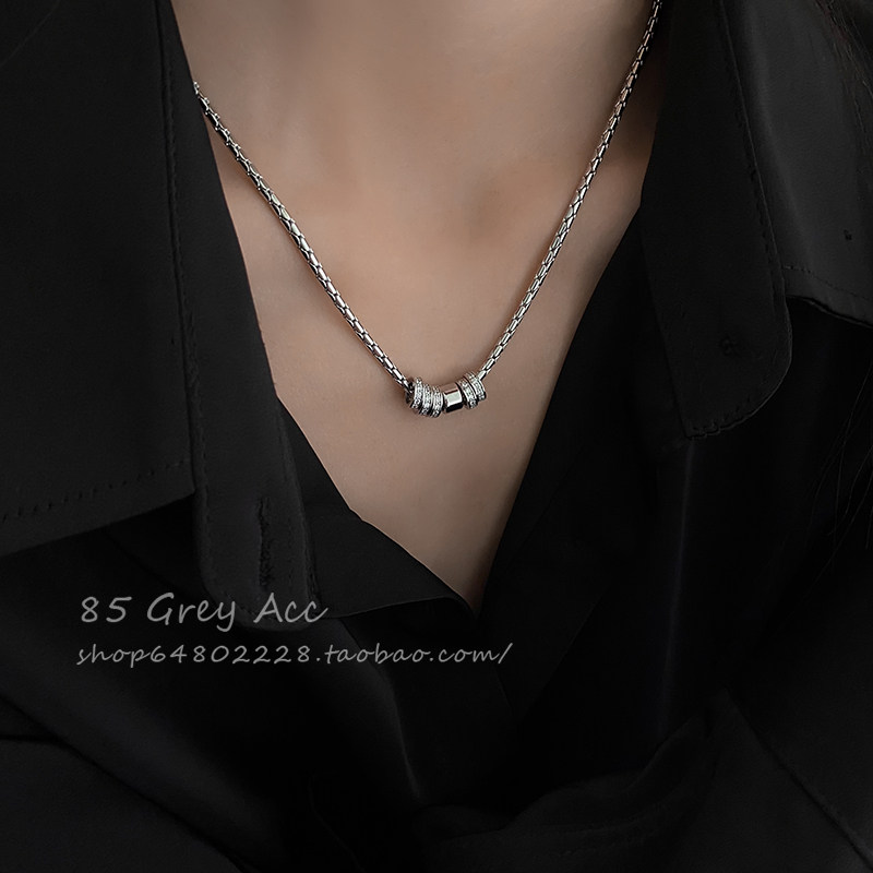 个性百搭锆石圆环吊坠项链女ins冷淡风脖颈链轻奢气质锁骨链配饰,饰品/流行首饰/时尚饰品新,项链,淘宝优惠券,粉丝福利购,淘宝优惠卷