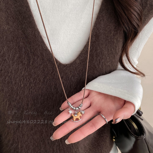 小马项链女长款吊坠锁骨链配饰