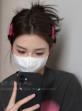 金属辣妹甜酷风蝴蝶结碎发夹