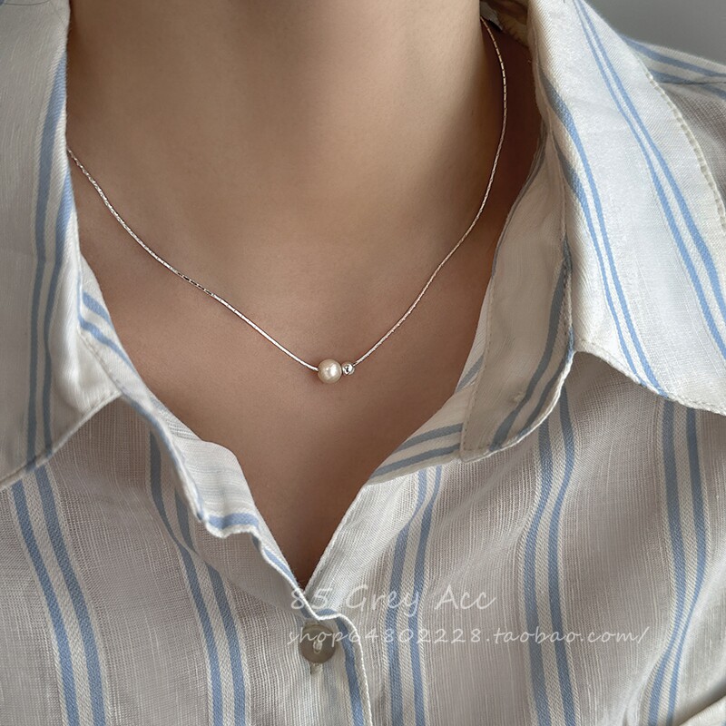精致极简珍珠项链女2026年新款网红ins小众设计锁骨链气质百搭