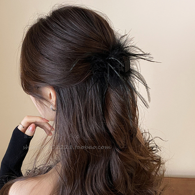 法式优雅羽毛小号发夹