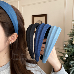 小清新风~韩系布艺简约宽边发箍女款2026新款高颅顶时尚头箍发饰