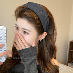 针织宽边发箍女2025秋冬新款 日韩气质高端压发发带洗脸发饰头饰
