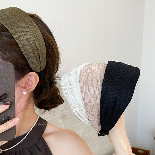 韩系褶皱宽边发箍女2026新款