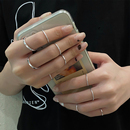 韩国极简风组合戒指女夏ins小众设计感指环素圈个性 气质尾戒套装