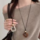 饰配饰 装 骆驼骨吊坠项链女轻奢气质高级感长款 秋冬毛衣链2025新款