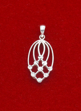 真银999纯银吊坠女款网状满天星