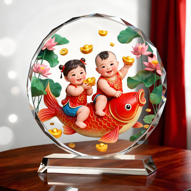 金童玉女摆件好运招财客厅玄关办公室电视柜书房店铺桌面柜子摆台