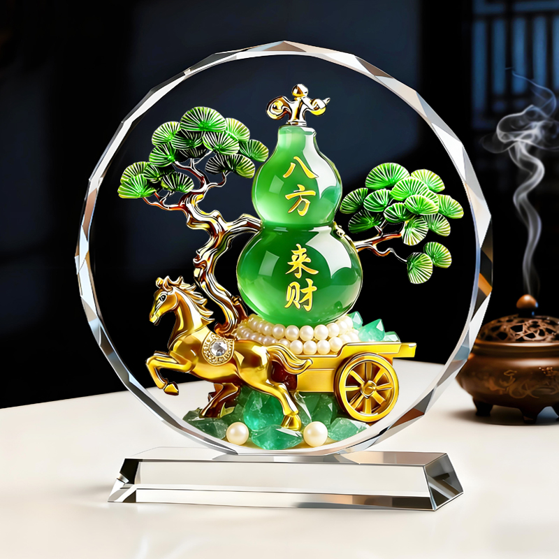 八方来财葫芦福禄马上来财摆件客厅玄关办公室电视柜书房桌面摆台