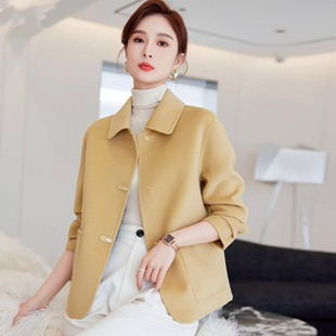 双面羊毛呢大衣女短款2024年新款小个子高端气质羊毛呢外套秋冬