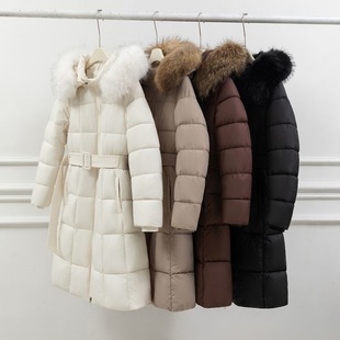 羽绒棉服女款冬季中长款今年流行爆款小个收腰超好看连帽保暖外套