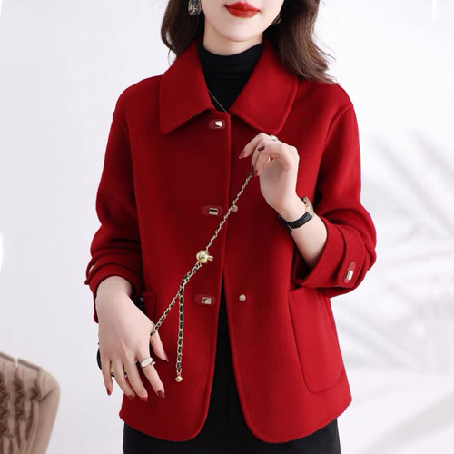 双面呢大衣女短款2026春秋新款高级感双面绒显瘦洋气减龄毛呢外套