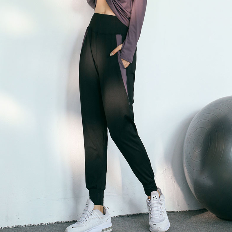 瑜伽裤运动跑步速干裤秋冬季2023新款宽松束脚外穿休闲女九分裤子