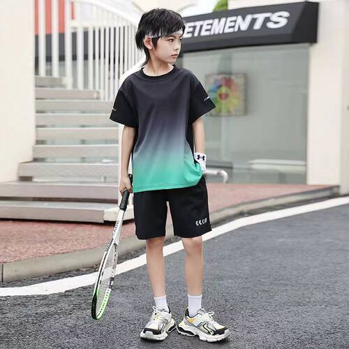 男童冰丝运动套装夏季跑步速干衣
