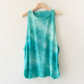 运动背心女宽松圆领扎染瑜伽无袖 女 上衣速干t恤女健身撸铁罩衫