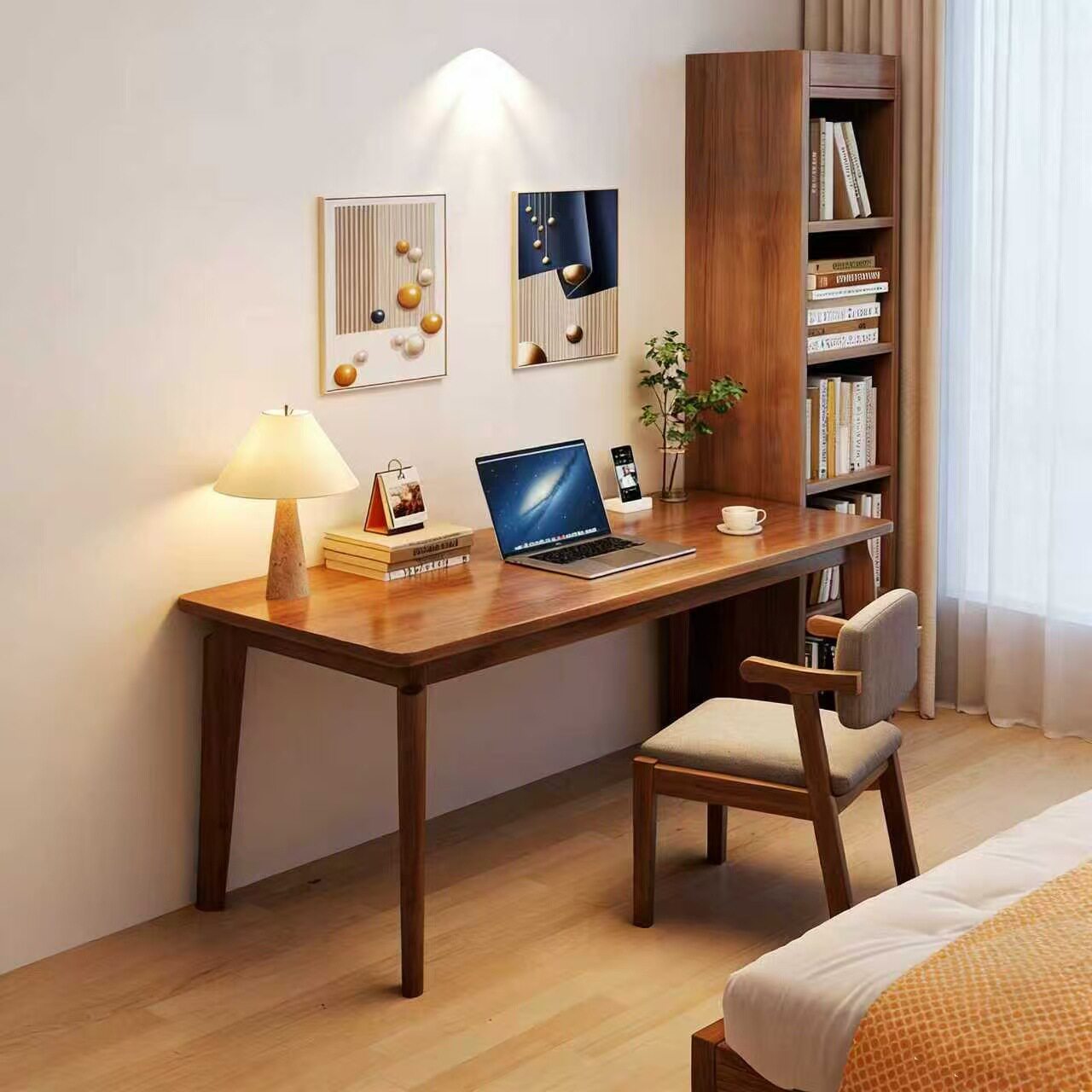 家用实木腿简易书桌办公桌