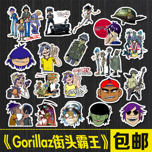 gorillaz街头霸王乐队摇滚贴画笔记本电脑平板手机拉杆箱防水贴纸