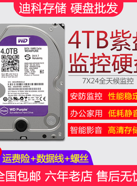 西部数据 WD40PURX 机械硬盘4T紫盘灵活升级安全系统监控储存4TB