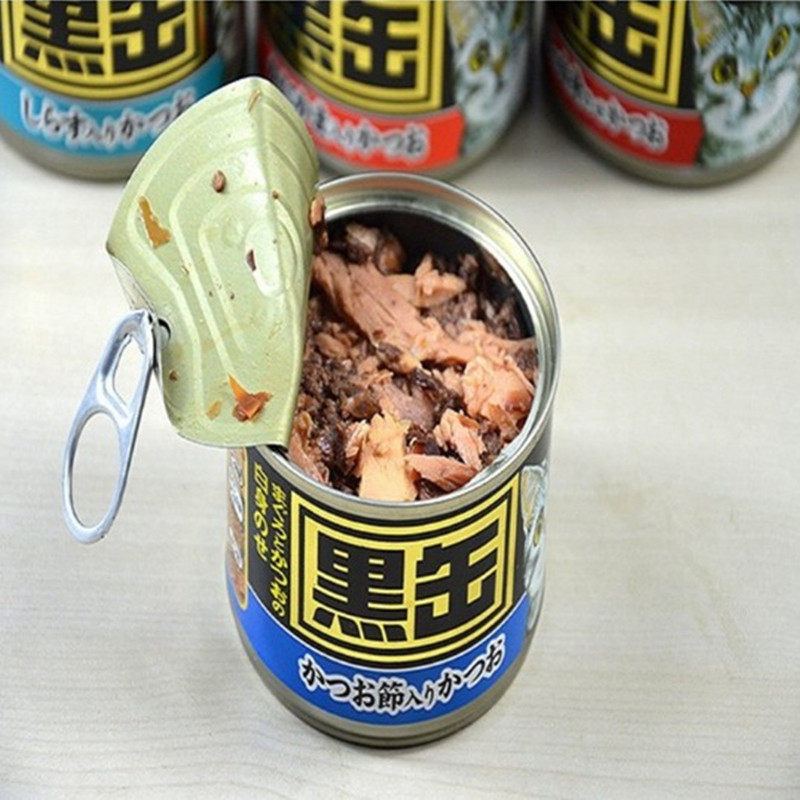 玛鲁哈猫罐头进口黑罐黑缶猫罐头深蓝金枪鱼鲣鱼花160g*3猫咪零食