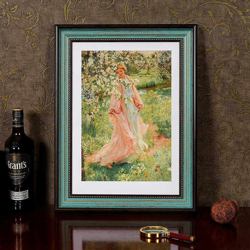 大画框美式复古框架相框挂墙20寸