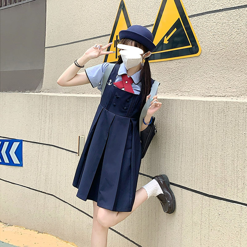 湫奈社原创刺绣JK卡奶裙/小奈 学院风夏新款制服连衣裙背心吊带裙,女装/女士精品,连衣裙,淘宝优惠券,粉丝福利购,淘宝优惠卷