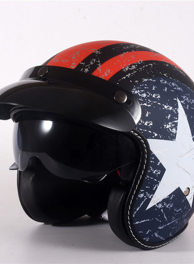 电动车头盔ECE DOT双认证内镜半盔头盔 个性四季半盔成人儿童盔