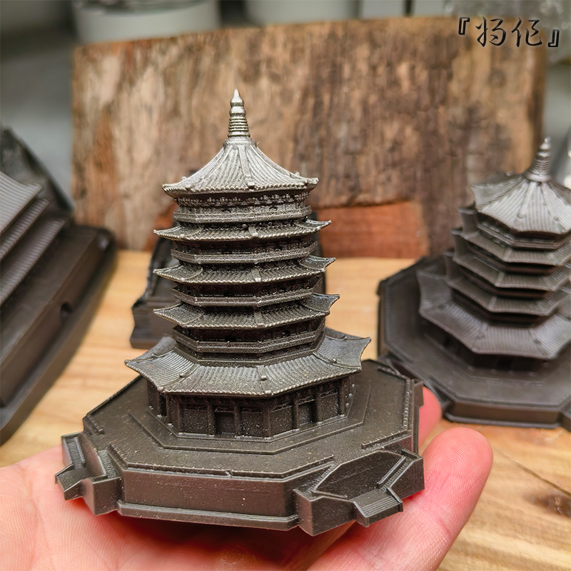 将作手造水泥摆件鱼缸造景雷峰塔皇妃塔西关砖塔古建筑沙盘微景观