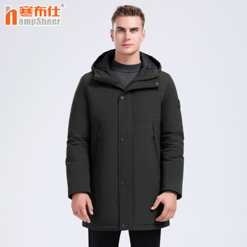 寒布仕中长款羽绒服大码中年新品