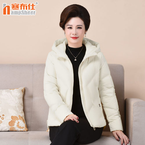 寒布仕女士加厚宽松连帽羽绒服