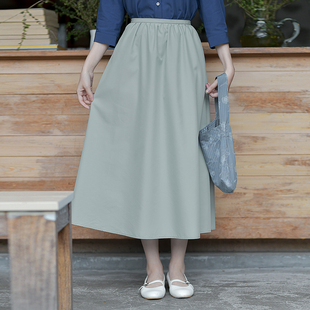 24CXC-420【一帘烟雨】前世今生文艺百搭抽褶A版半身裙